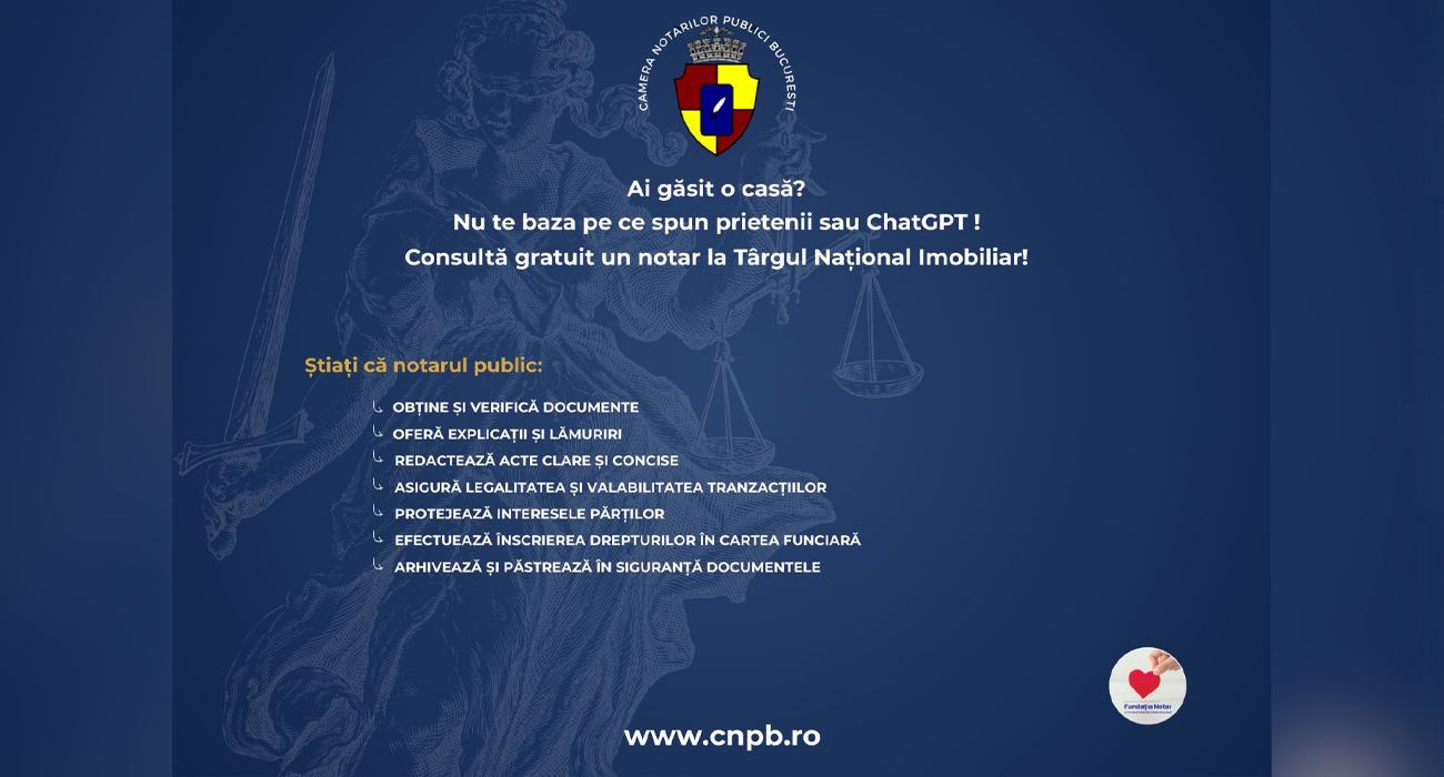 Notarii publici din Camera București, alături de cetățeni, la Târgul Național Imobiliar