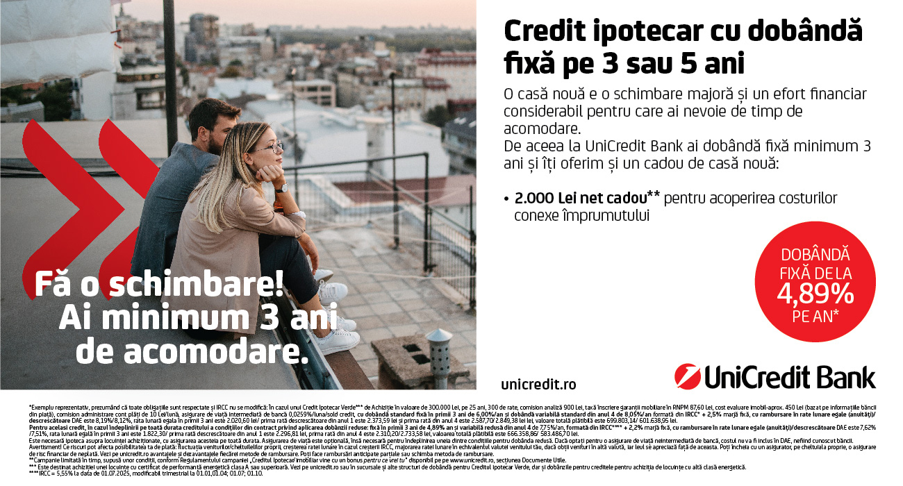 Soluții financiare puse la dispoziție de UniCredit Bank pentru vizitatorii Târgului Național Imobiliar