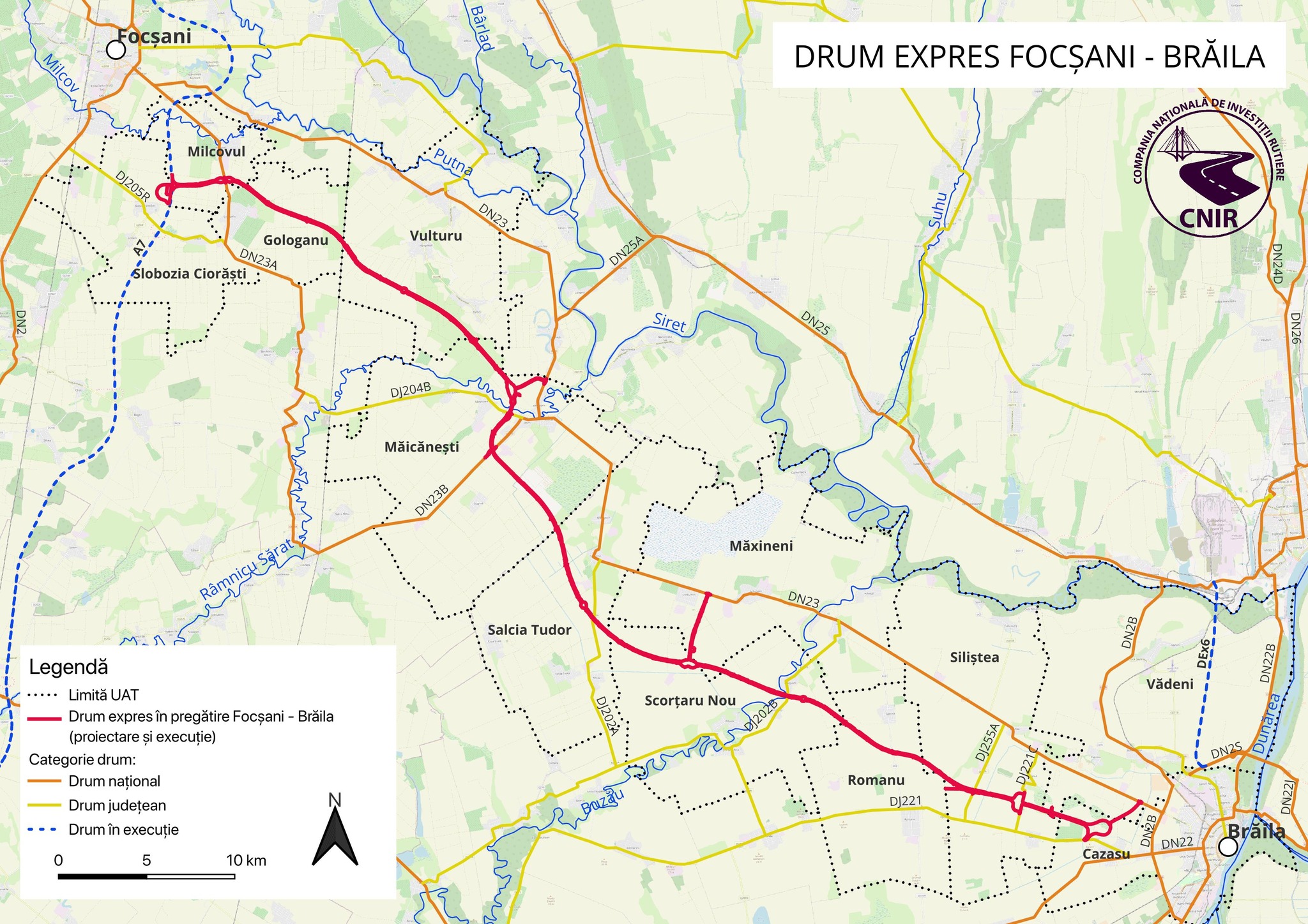 Drumul Expres Focsani – Braila: CNIR cauta juristi pentru exproprieri