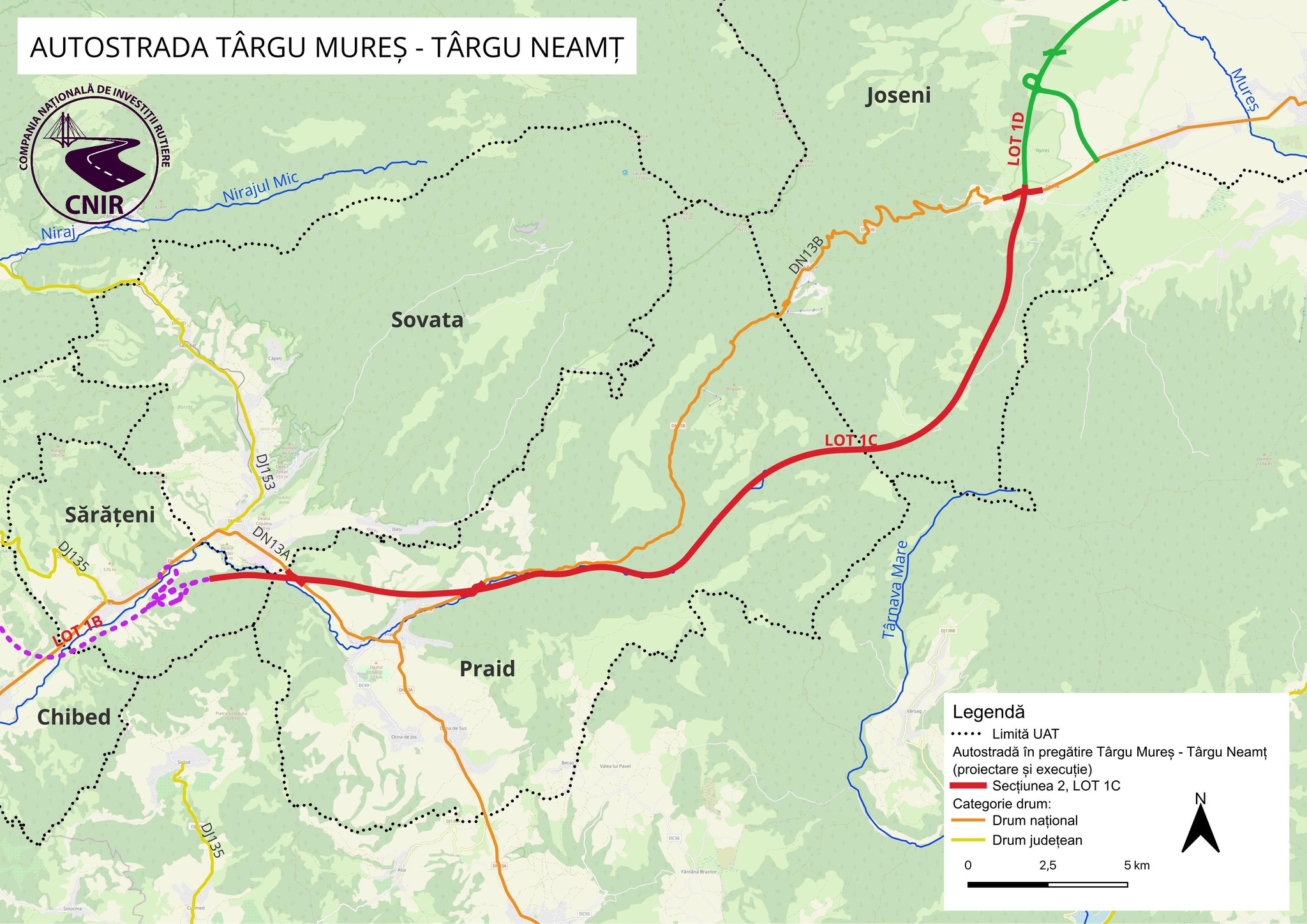 Autostrada A8 Miercurea Nirajului – Leghin: O singura oferta pentru construirea unui lot de peste 1,2 miliarde euro